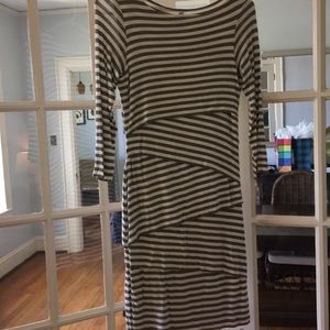 Anthropologie striped fitted dress